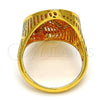 Anillo Multi Piedra 01.118.0028.07 Oro Laminado, con Blanca Cristal, Pulido, Tono Dorado (Size 7)