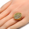 Anillo Multi Piedra 01.118.0028.08 Oro Laminado, con Blanca Cristal, Pulido, Tono Dorado (Size 8)