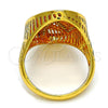 Anillo Multi Piedra 01.118.0028.09 Oro Laminado, con Blanca Cristal, Pulido, Tono Dorado (Size 9)