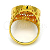 Anillo Multi Piedra 01.118.0029.07 Oro Laminado, con Blanca Micro Pave, Pulido, Tono Dorado (Size 7)