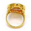 Anillo Multi Piedra 01.118.0029.09 Oro Laminado, con Blanca Micro Pave, Pulido, Tono Dorado (Size 9)