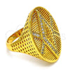 Anillo Multi Piedra 01.118.0030.08 Oro Laminado, con Blanca Micro Pave, Pulido, Tono Dorado (Size 8)