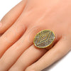 Anillo Multi Piedra 01.118.0030.09 Oro Laminado, con Blanca Micro Pave, Pulido, Tono Dorado (Size 9)
