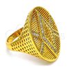 Anillo Multi Piedra 01.118.0030.09 Oro Laminado, con Blanca Micro Pave, Pulido, Tono Dorado (Size 9)