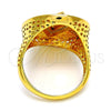 Anillo Multi Piedra 01.118.0030.09 Oro Laminado, con Blanca Micro Pave, Pulido, Tono Dorado (Size 9)