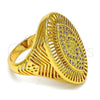 Anillo Multi Piedra 01.118.0032.09 Oro Laminado, con Blanca Micro Pave, Pulido, Tono Dorado (Size 9)