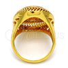 Anillo Multi Piedra 01.118.0031.08 Oro Laminado, con Blanca Cristal, Pulido, Tono Dorado (Size 8)