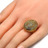 Anillo Multi Piedra 01.118.0031.09 Oro Laminado, con Blanca Micro Pave, Pulido, Tono Dorado (Size 9)