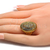Anillo Multi Piedra 01.118.0031.09 Oro Laminado, con Blanca Micro Pave, Pulido, Tono Dorado (Size 9)