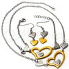 Collar, Pulsera y Dije 06.231.0028 Acero Inoxidable, Diseño de Corazón, Mate, Dos Tonos