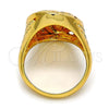 Anillo Multi Piedra 01.118.0048.09 Oro Laminado, con Blanca Micro Pave, Pulido, Tono Dorado (Size 9)