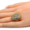 Anillo Multi Piedra 01.118.0055.09 Oro Laminado, con Blanca Cristal, Pulido, Tono Dorado (Size 9)