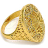 Anillo Multi Piedra 01.118.0055.09 Oro Laminado, con Blanca Cristal, Pulido, Tono Dorado (Size 9)