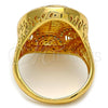 Anillo Multi Piedra 01.118.0055.09 Oro Laminado, con Blanca Cristal, Pulido, Tono Dorado (Size 9)