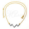 Collares con Dije 04.09.0046.18 Oro Laminado, Mate, Dos Tonos (0.35 Gauge, 01 MM Thickness, 18 Inches Length)