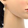 Arete Colgante 02.239.0001.2 Rodio Laminado, con Swarovski Elements Light Silk, Pulido, Rodinado