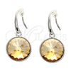Arete Colgante 02.239.0001.2 Rodio Laminado, con Swarovski Elements Light Silk, Pulido, Rodinado