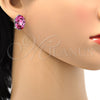 Arete Dormilona 02.239.0015.1 Rodio Laminado, con Swarovski Elements Rose, Pulido, Rodinado