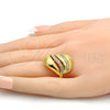 Anillo Multi Piedra 01.241.0002.10 Oro Laminado, con Blanca Cristal, Pulido, Tono Dorado (Size 10)