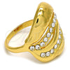 Anillo Multi Piedra 01.241.0002.10 Oro Laminado, con Blanca Cristal, Pulido, Tono Dorado (Size 10)