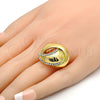 Anillo Multi Piedra 01.241.0003.08 Oro Laminado, con Blanca Cristal, Pulido, Tono Dorado (Size 8)