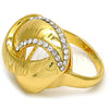 Anillo Multi Piedra 01.241.0003.09 Oro Laminado, con Blanca Cristal, Pulido, Tono Dorado (Size 9)