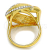 Anillo Multi Piedra 01.241.0003.09 Oro Laminado, con Blanca Cristal, Pulido, Tono Dorado (Size 9)