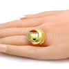 Anillo Multi Piedra 01.241.0003.10 Oro Laminado, con Blanca Cristal, Pulido, Tono Dorado (Size 10)
