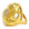 Anillo Multi Piedra 01.241.0006.08 Oro Laminado, con Blanca Cristal, Pulido, Tono Dorado (Size 8)
