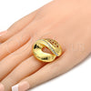 Anillo Multi Piedra 01.241.0008.08 Oro Laminado, con Blanca Cristal, Pulido, Tono Dorado (Size 8)