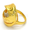 Anillo Multi Piedra 01.241.0010.10 Oro Laminado, con Blanca Cristal, Pulido, Tono Dorado (Size 10)