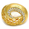 Anillo Multi Piedra 01.241.0014.07 Oro Laminado, con Blanca Cristal, Pulido, Tono Dorado (Size 7)