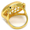 Anillo Multi Piedra 01.241.0014.08 Oro Laminado, con Blanca Cristal, Pulido, Tono Dorado (Size 8)