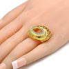 Anillo Multi Piedra 01.241.0014.09 Oro Laminado, con Blanca Cristal, Pulido, Tono Dorado (Size 9)