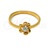 Anillo Multi Piedra 01.155.0047.08 Oro Laminado, Diseño de Flor, con Blanca Zirconia Cubica, Pulido, Tono Dorado (Size 8)