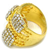 Anillo Multi Piedra 01.241.0019.09 Oro Laminado, con Blanca Cristal, Pulido, Tono Dorado (Size 9)