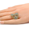 Anillo Multi Piedra 01.241.0019.10 Oro Laminado, con Blanca Cristal, Pulido, Tono Dorado (Size 10)