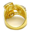 Anillo Multi Piedra 01.241.0019.10 Oro Laminado, con Blanca Cristal, Pulido, Tono Dorado (Size 10)