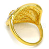 Anillo Multi Piedra 01.241.0020.10 Oro Laminado, con Blanca Cristal, Pulido, Tono Dorado (Size 10)