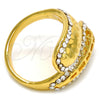 Anillo Multi Piedra 01.241.0022.09 Oro Laminado, con Blanca Cristal, Pulido, Tono Dorado (Size 9)