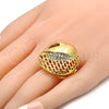 Anillo Multi Piedra 01.241.0021.07 Oro Laminado, con Blanca Cristal, Pulido, Tono Dorado (Size 7)
