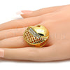 Anillo Multi Piedra 01.241.0021.08 Oro Laminado, con Blanca Cristal, Pulido, Tono Dorado (Size 8)