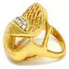 Anillo Multi Piedra 01.241.0021.08 Oro Laminado, con Blanca Cristal, Pulido, Tono Dorado (Size 8)