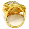 Anillo Multi Piedra 01.241.0021.10 Oro Laminado, con Blanca Cristal, Pulido, Tono Dorado (Size 10)