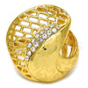 Anillo Multi Piedra 01.241.0021.10 Oro Laminado, con Blanca Cristal, Pulido, Tono Dorado (Size 10)