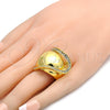 Anillo Multi Piedra 01.241.0024.09 Oro Laminado, con Blanca Cristal, Pulido, Tono Dorado (Size 9)