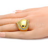 Anillo Multi Piedra 01.241.0024.10 Oro Laminado, con Blanca Cristal, Pulido, Tono Dorado (Size 10)