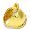 Anillo Multi Piedra 01.241.0024.10 Oro Laminado, con Blanca Cristal, Pulido, Tono Dorado (Size 10)