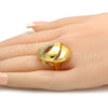 Anillo Multi Piedra 01.241.0035.09 Oro Laminado, con Blanca Cristal, Pulido, Tono Dorado (Size 9)