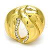 Anillo Multi Piedra 01.241.0035.09 Oro Laminado, con Blanca Cristal, Pulido, Tono Dorado (Size 9)